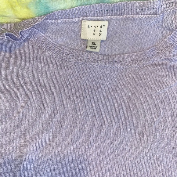 Purple Crew Neck Lightweight Sweater sz xl long sleeve like new - Picture 5 of 10